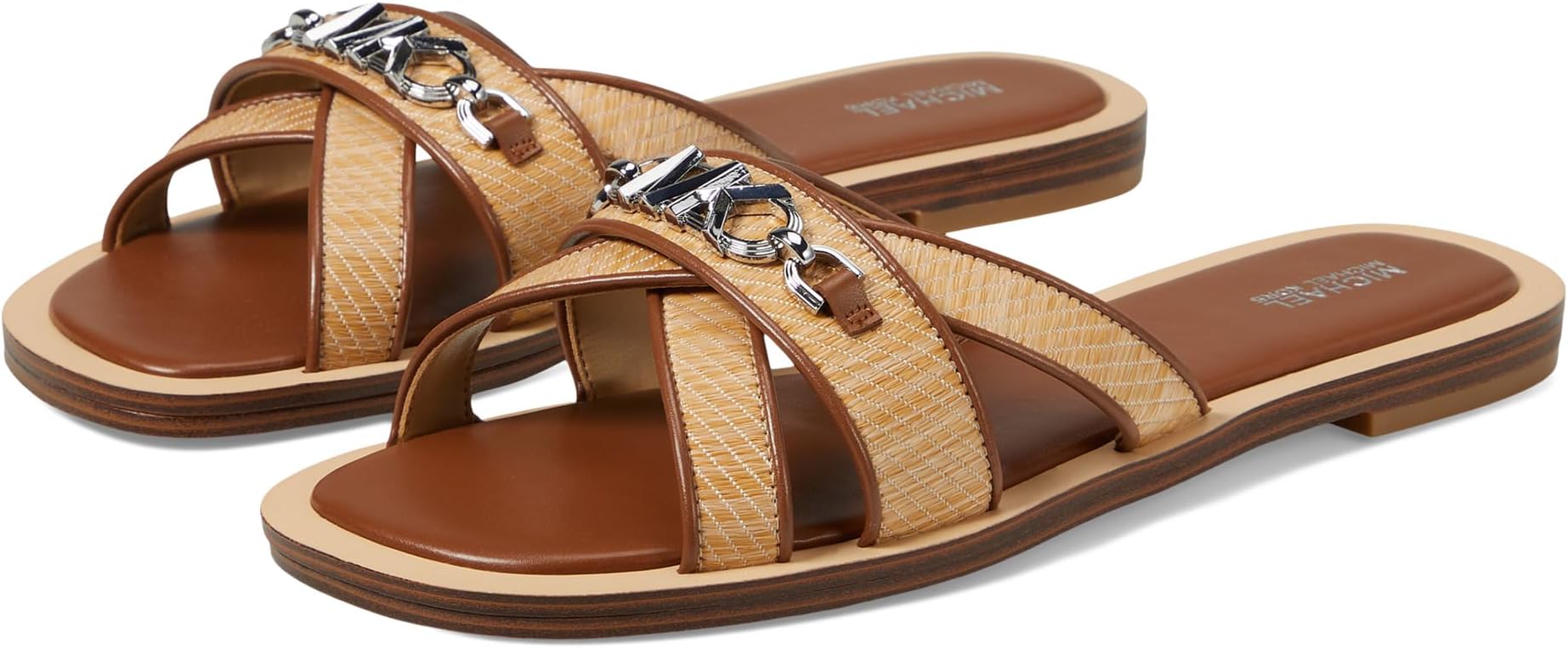 

Сандалии MICHAEL Michael Kors Tiffanie Flat Slide, цвет Natural/Luggage