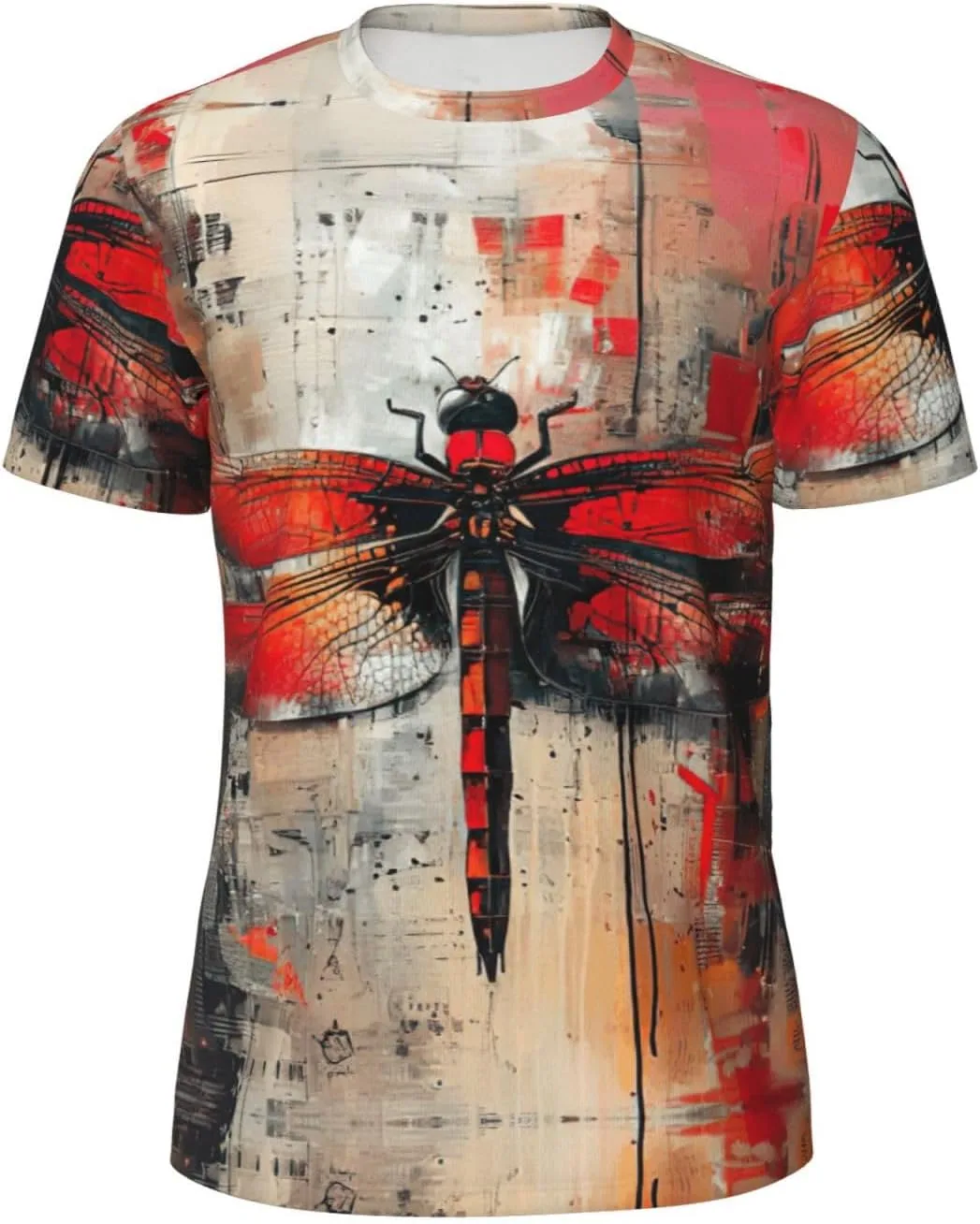 

Футболка мужская с принтом "Красная стрекоза" для спорта и повседневной носки LIXLZH