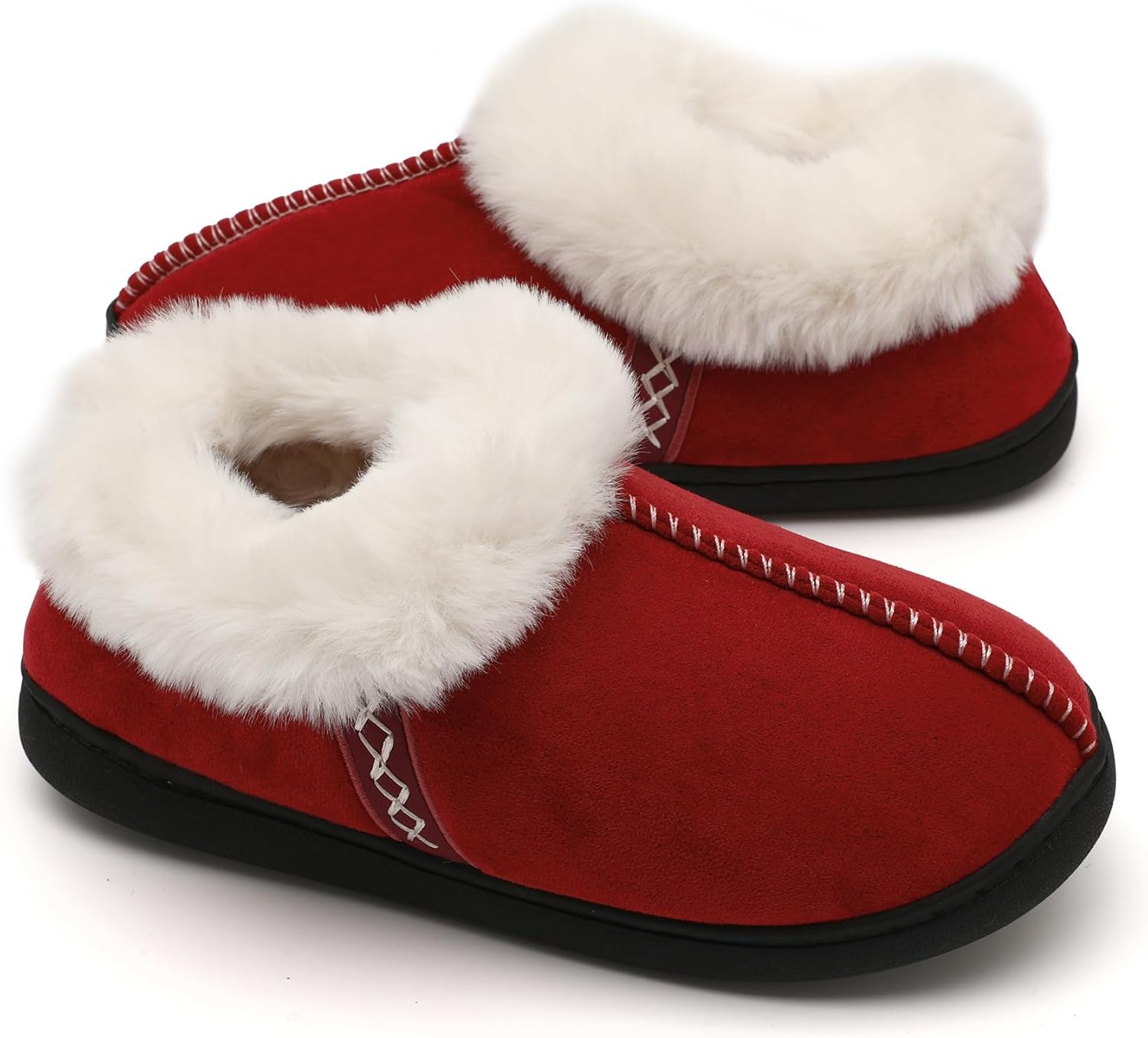 

Домашние тапочки для женщин и мужчин, женские тапочки на мягкой подошве с эффектом памяти, с мягким искусственным мехом, удобные, теплые, нескользящие, для дома и улицы, размеры Yueerlu, красный