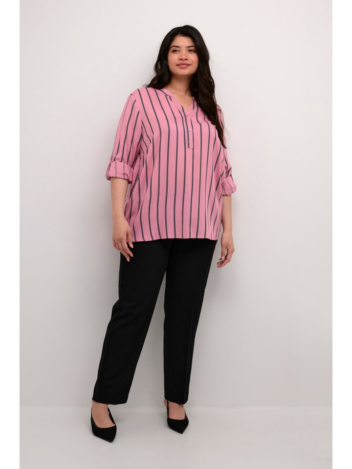 

Блузка KAFFE curve, цвет mesarose/black oyester stripe
