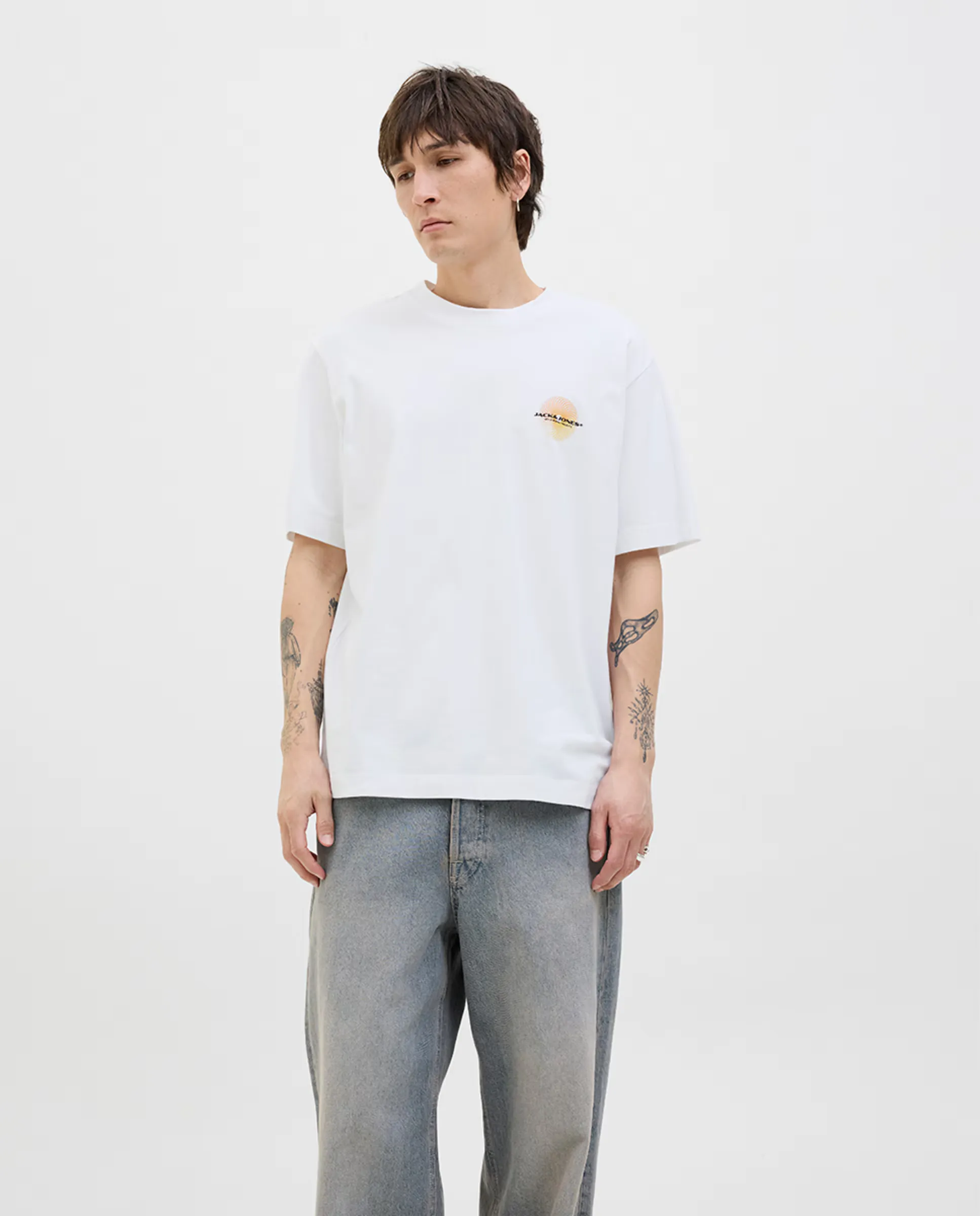 

Мужская футболка с коротким рукавом и боковым принтом Jack & Jones, белый