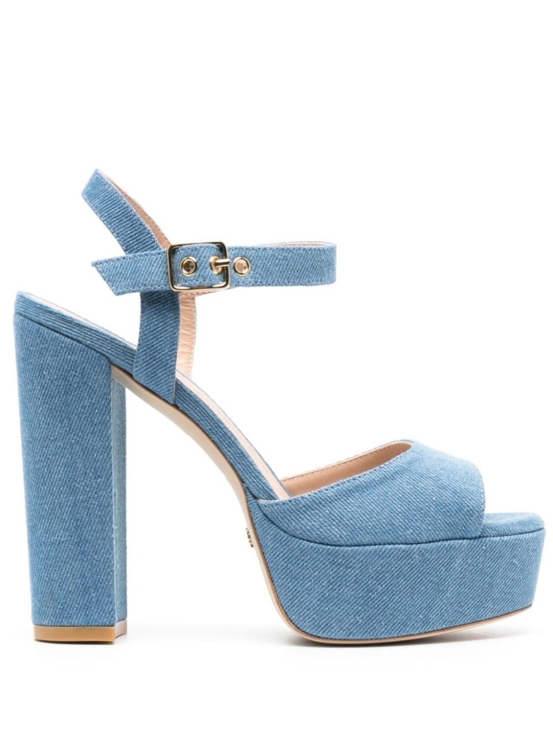Stuart Weitzman босоножки на блочном каблуке и платформе, синий