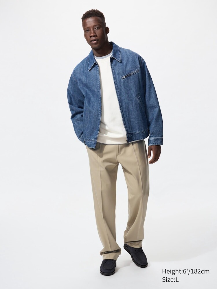 

Широкие брюки со складками Uniqlo, цвет 32 бежевый