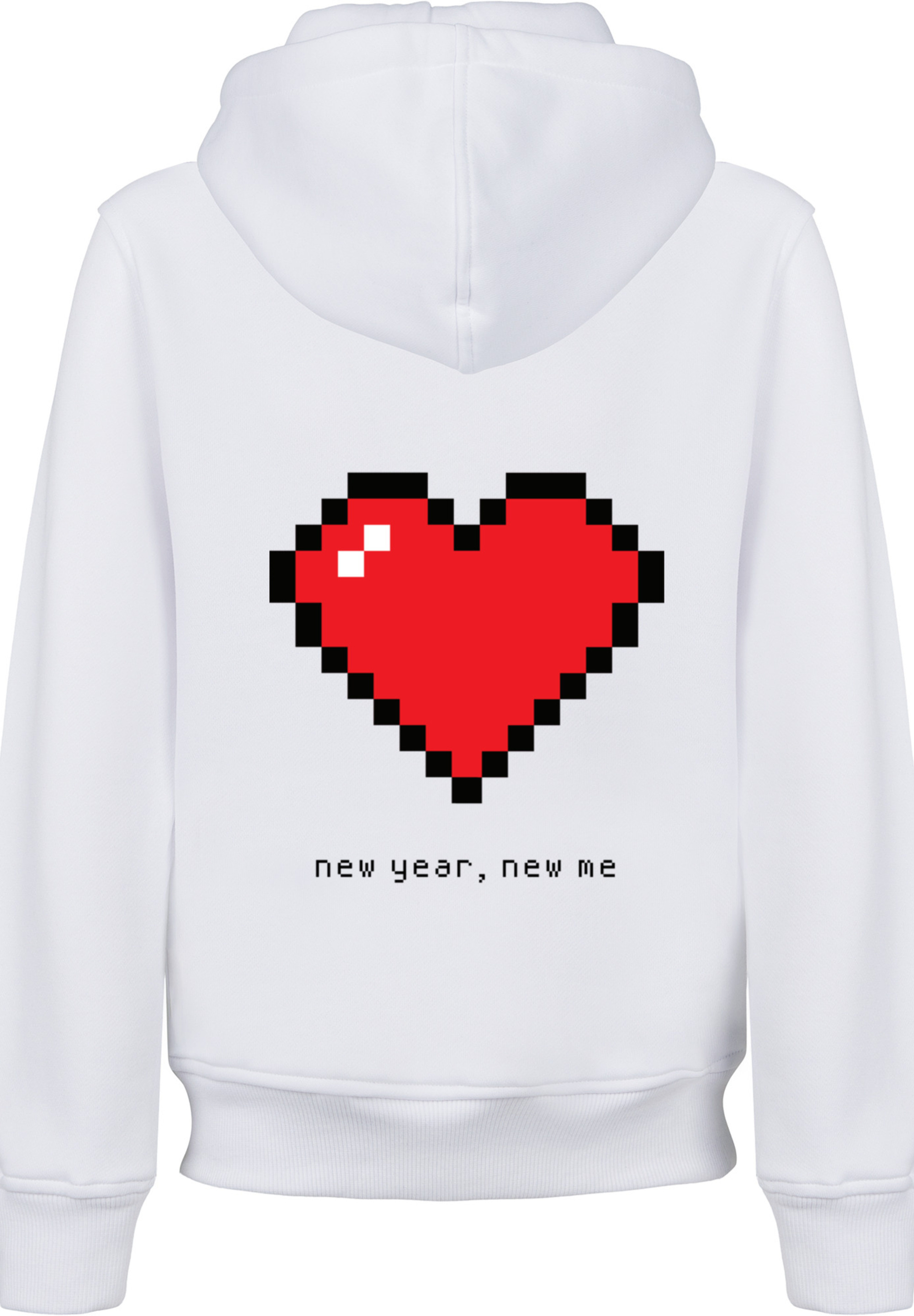 

Пуловер F4NT4STIC Hoodie Pixel Herz Happy New Year Silvester, белый