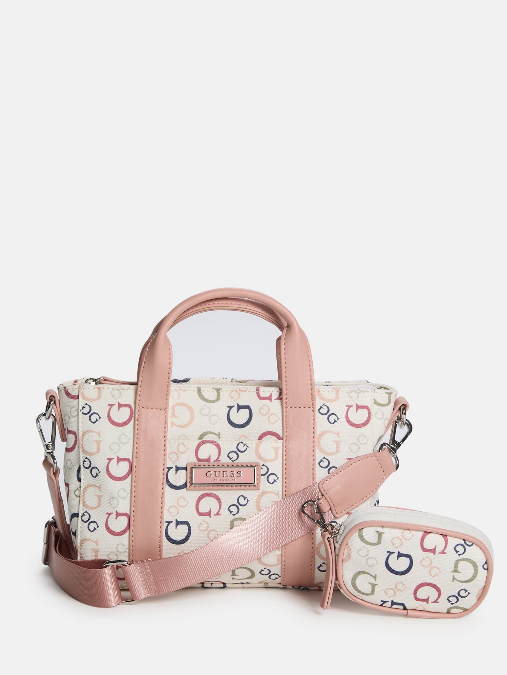 

Мини-сумка-шоппер с логотипом Canvas Guess Factory, Rainbow Logo Print