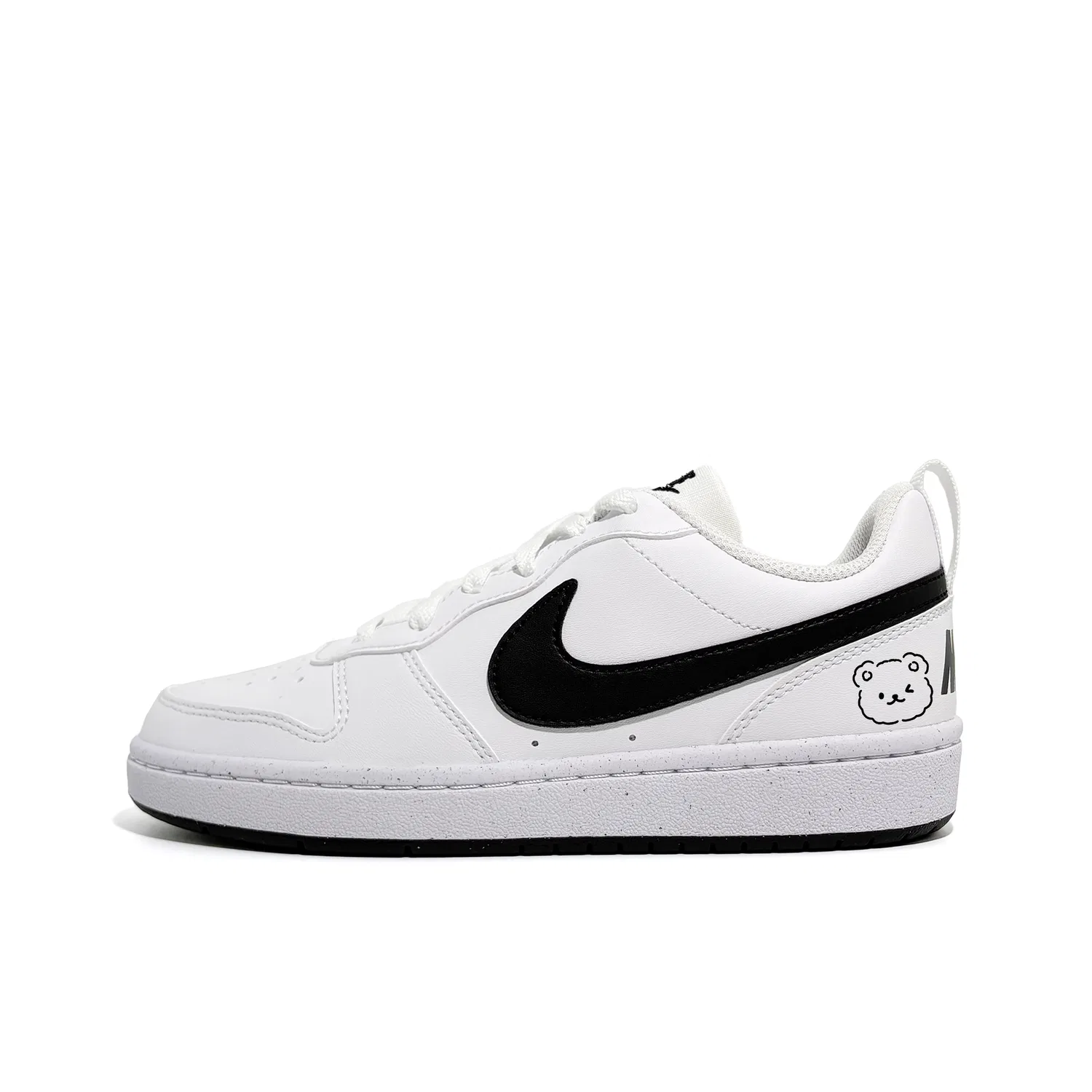 Кроссовки для скейтбординга Court Borough Cookies Bear износостойкие нескользящие Black White для подростков Nike, White Black