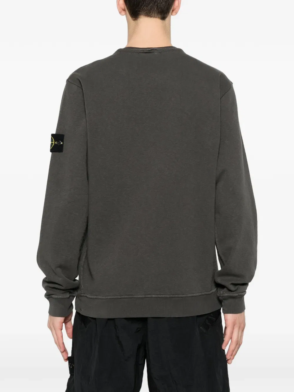 Толстовка с круглым вырезом и нашивкой с логотипом Stone Island, серый — фото 4