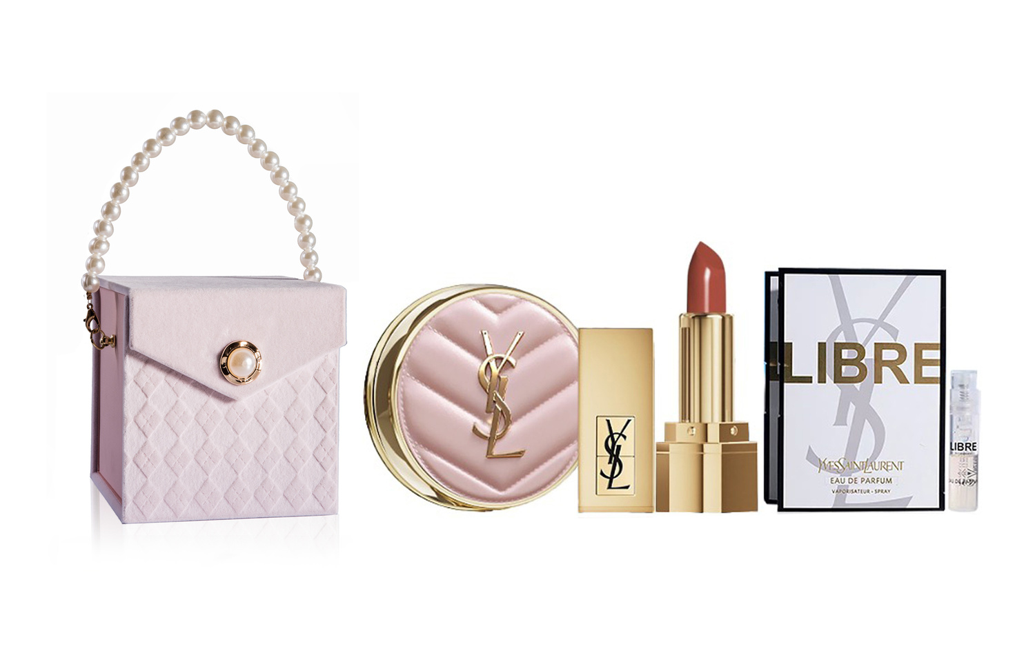 Подарочный набор Yves Saint Laurent: парфюмерная вода Libre + губная помада Rouge Pur Couture #2024 + кушон Encre de Peau B20, 7,5 мл — фото 3