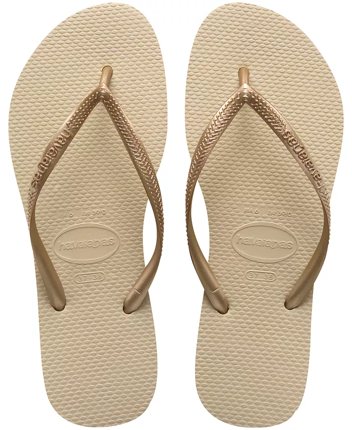 Женские узкие шлепанцы Flip-flop Havaianas, коричневый/бежевый
