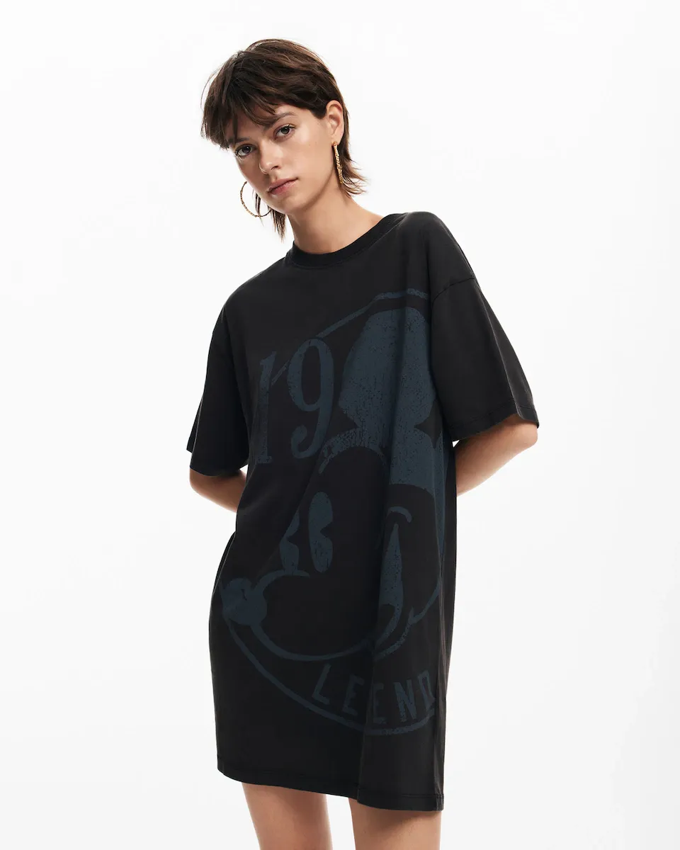 

Короткое платье Mickey с короткими рукавами Desigual, черный