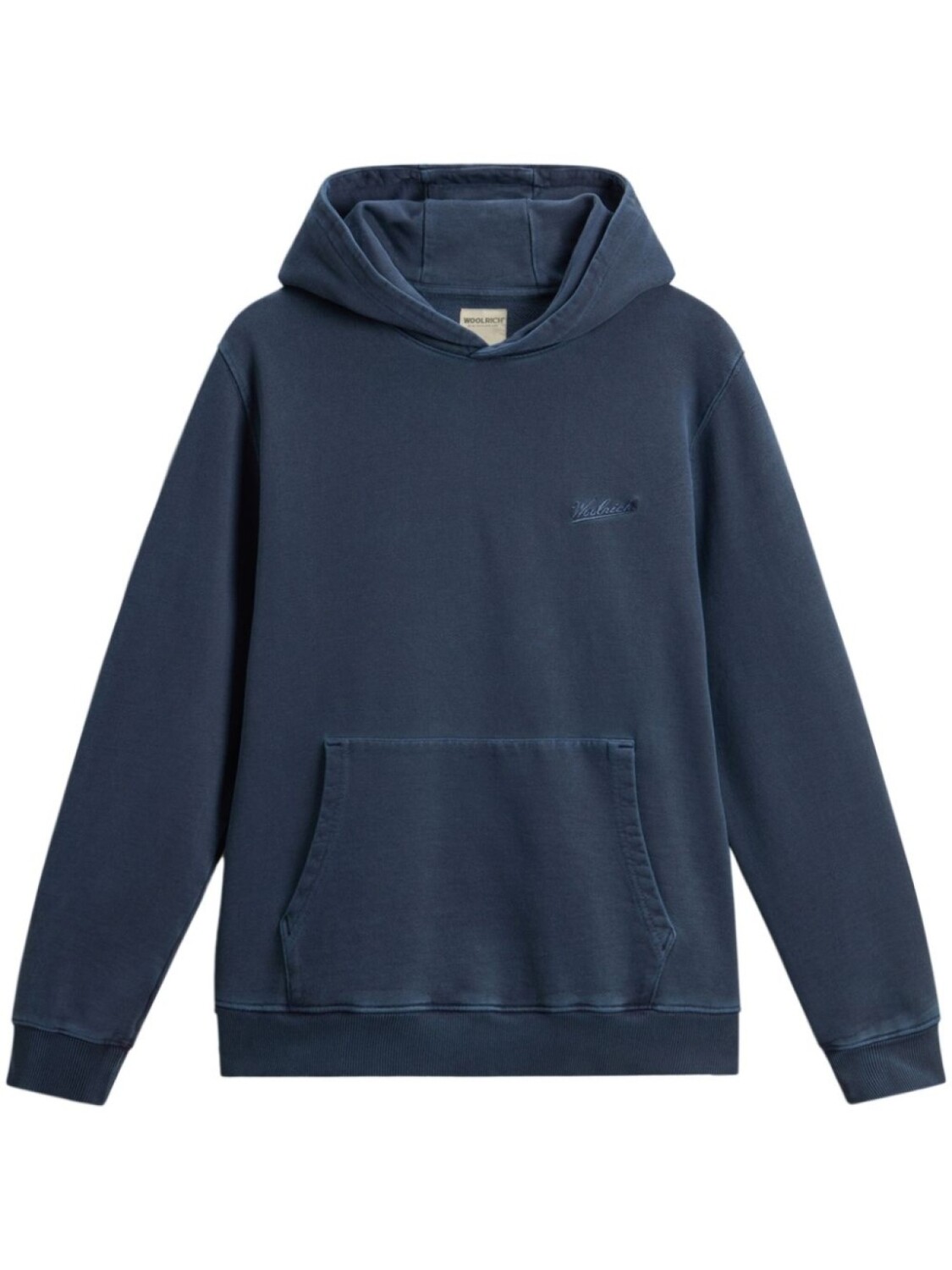 

Woolrich хлопковая толстовка с капюшоном и вышитым логотипом, синий
