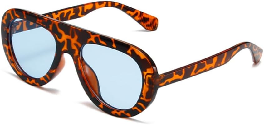 

Солнцезащитные очки в крупной оправе. Модные универсальные солнцезащитные очки в полной оправе. Повседневные очки с защитой от УФ-излучения UV400 для рыбалки Weloveushop, Leopard Frame Blue Flakes