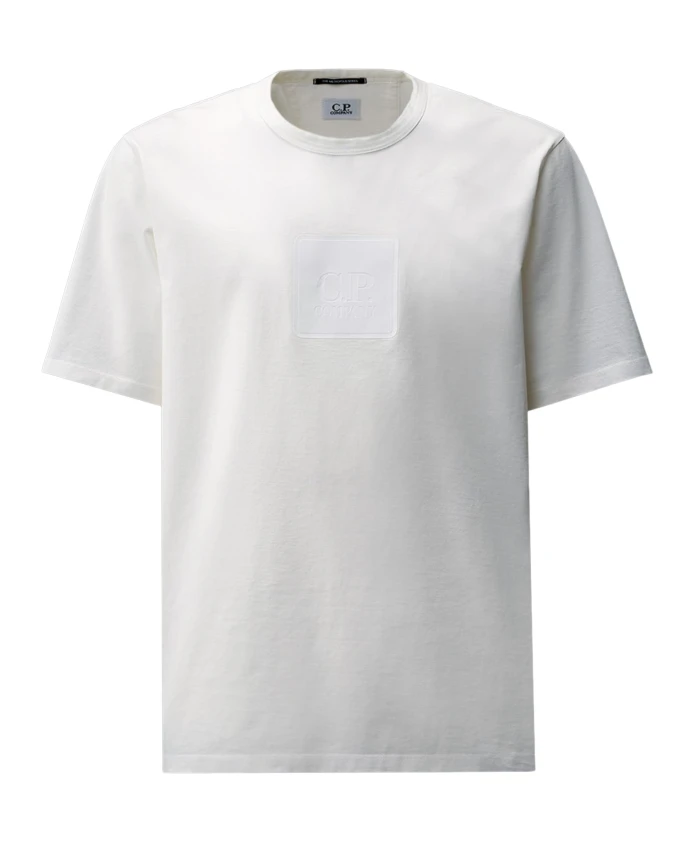 

Футболка из мерсеризованного трикотажа серии «Метрополис» kurzã¤rmeliges t-shirt mit badge C.P. Company, белый