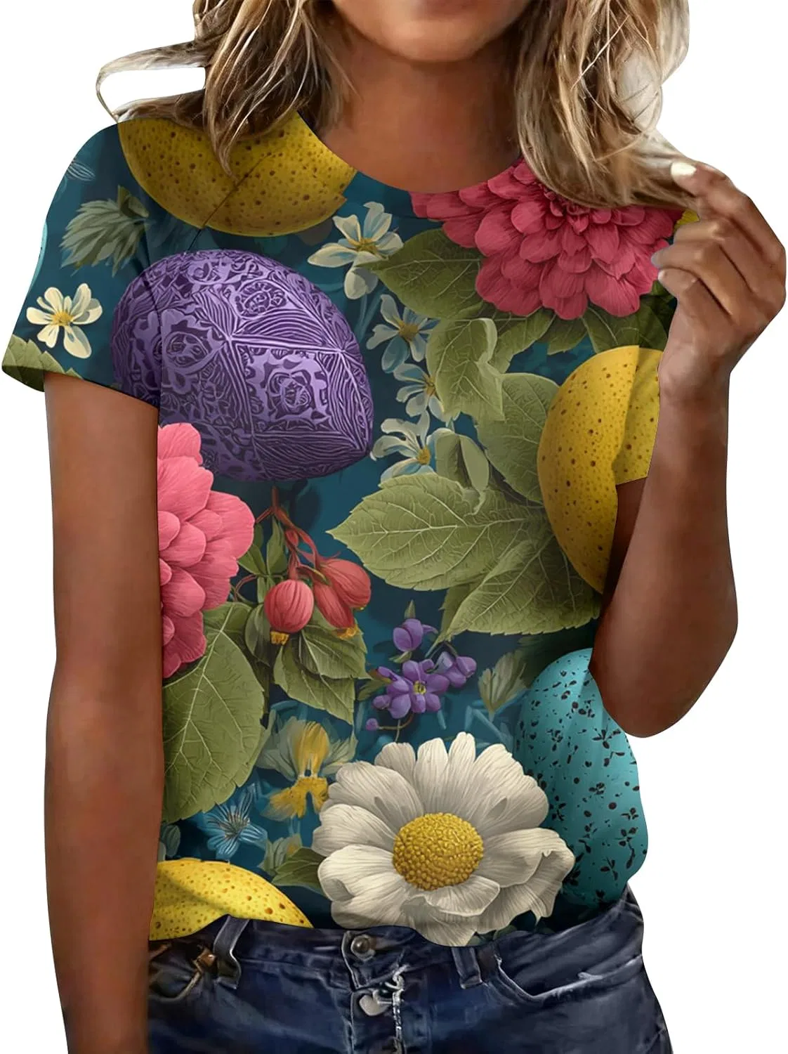 Футболка с принтом, женская, Generic, 2-multicolor