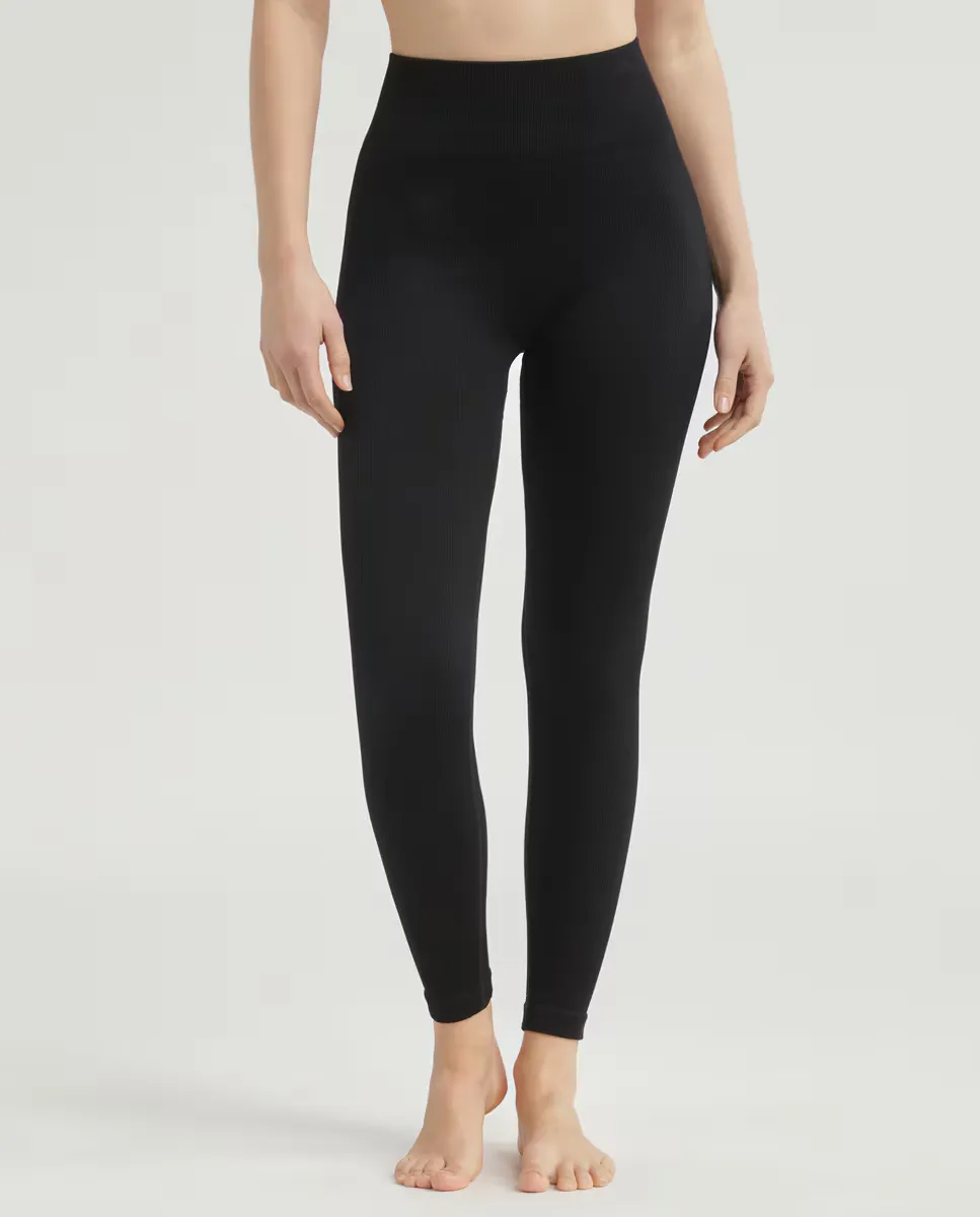 

Леггинсы женские спортивные Active из однотонной ткани Dim, черный