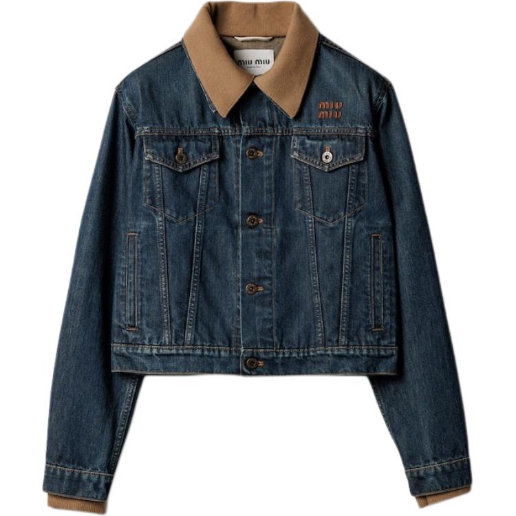 

Куртка деним женская FW25 MIU MIU, marine синий