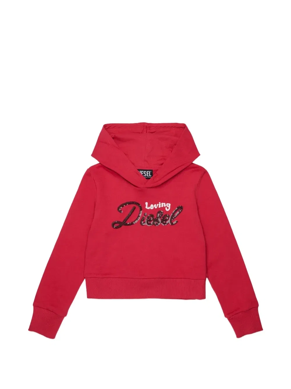Худи с пайетками Diesel Kids, красный