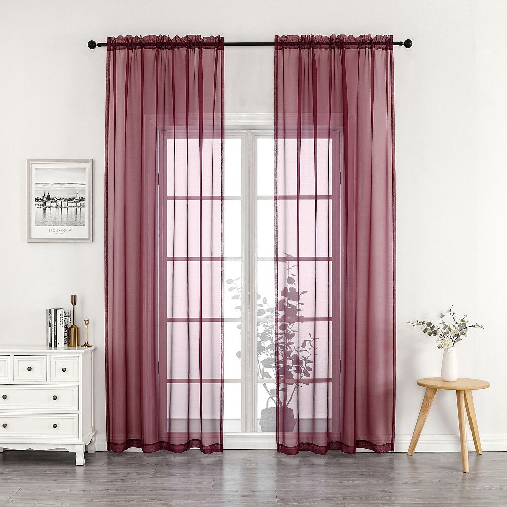 

Набор оконных штор Crystal Sheer из 2 шт., цвет Plum