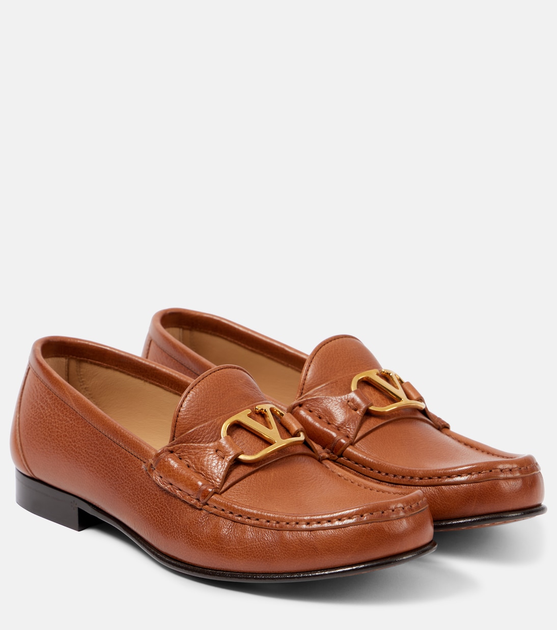 Кожаные лоферы VLogo Signature Valentino Garavani, Tabacco