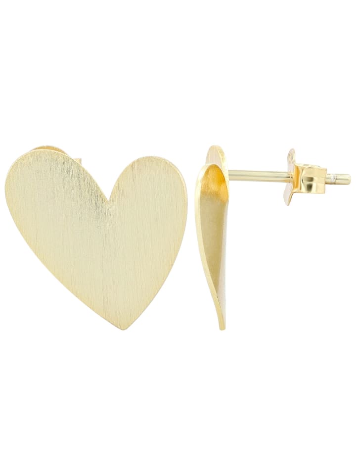 

Adeliás Женские серьги - серьги-гвоздики в форме сердца из серебра 925 пробы с золотым покрытием
