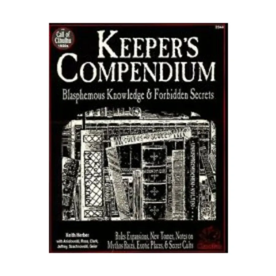 

Keeper's Compendium, Call of Cthulhu - Rule, Source & Supplement Books (Chaosium 1st-5.5 Editions), мягкая обложка