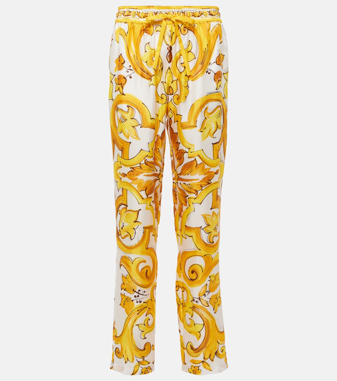 

Прямые брюки из майоликового шелка Dolce&Gabbana, Mix Maiolica Giallo