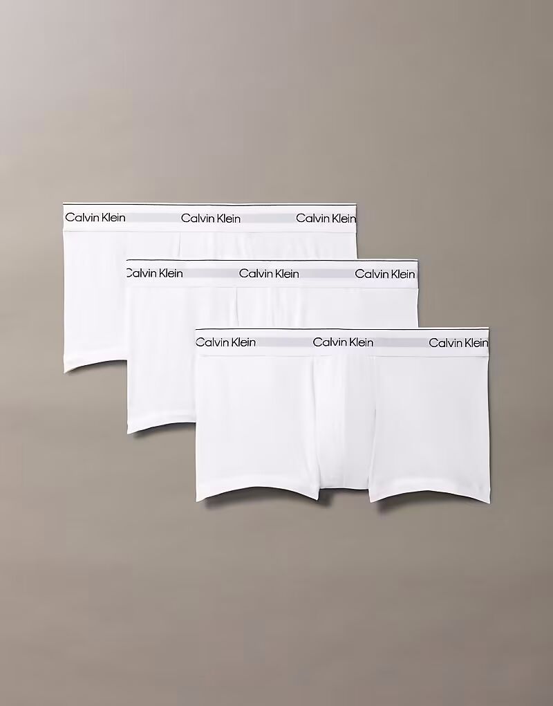 

Упаковка из 3-х трусов-боксеров Calvin Klein Icon Cotton Stretch с низкой посадкой белого цвета