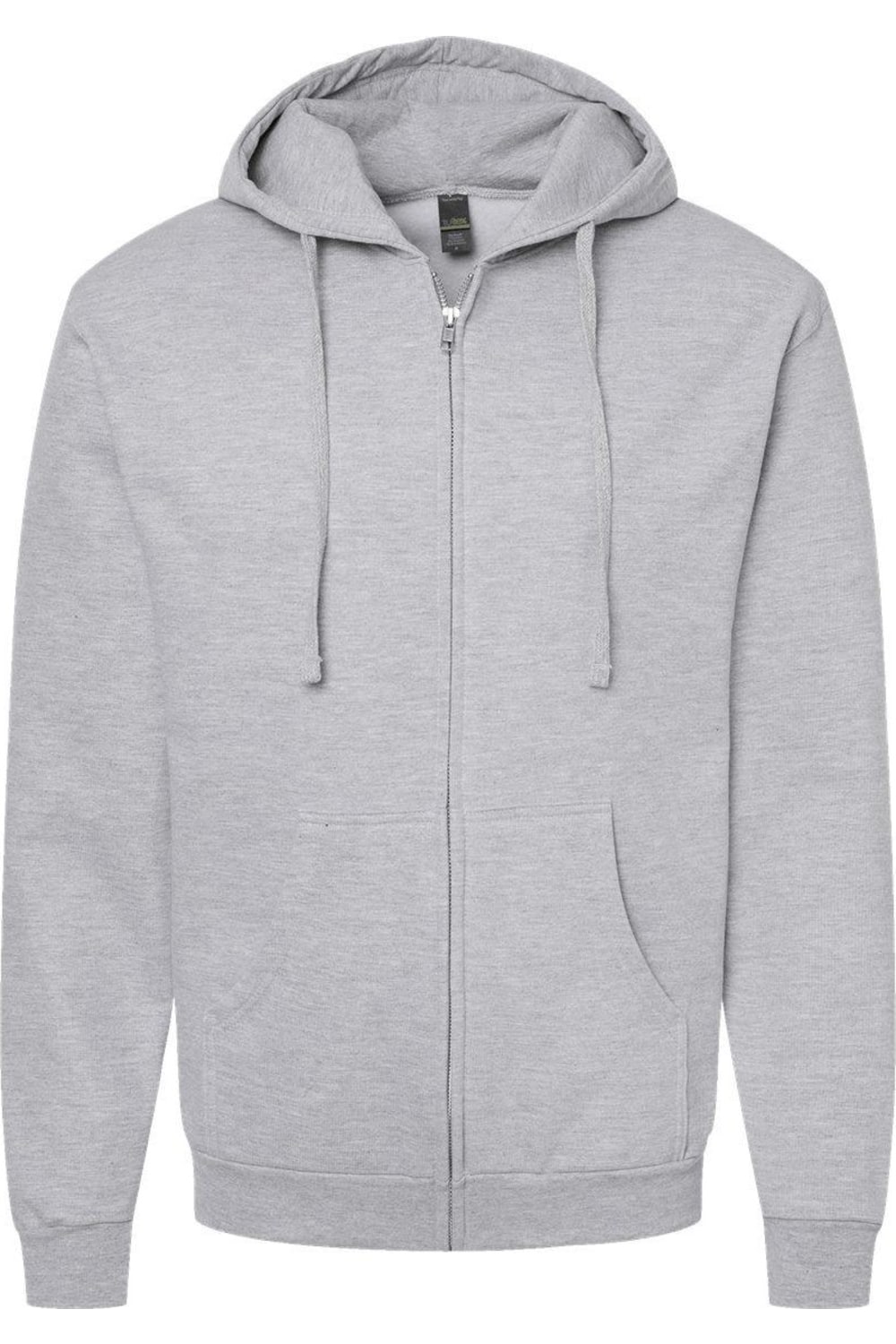 

Толстовка унисекс Tultex с капюшоном и застежкой-молнией, цвет heather grey
