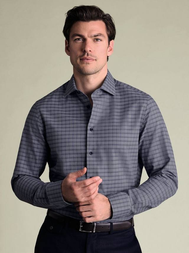 

Рубашка с длинными рукавами из мягкого хлопка Charles Tyrwhitt, Mid Blue