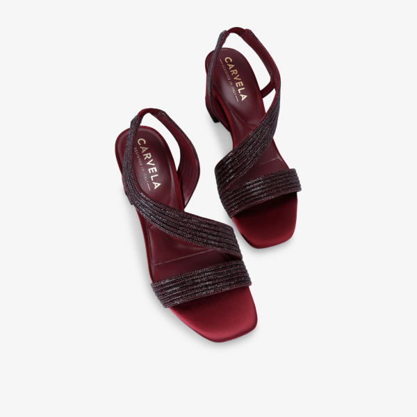 Босоножки Carvela плетёные на каблуке, винный — фото 2