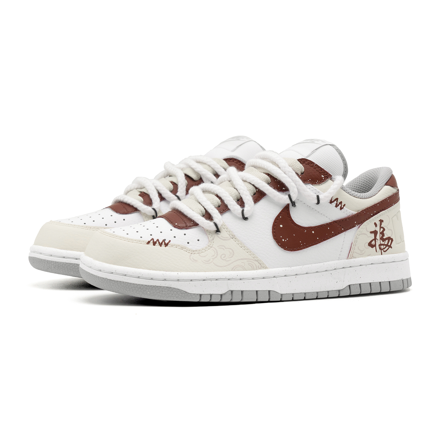 Nike Кроссовки для скейтбординга Big Low Blessing Grace Slip Resistant, Abrasion Resistant, Breathable low top мужские бело-красные — фото 4