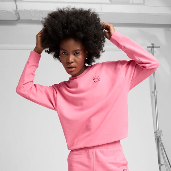 

Женская комфортная толстовка Crew Puma Elevated Essentials, розовый