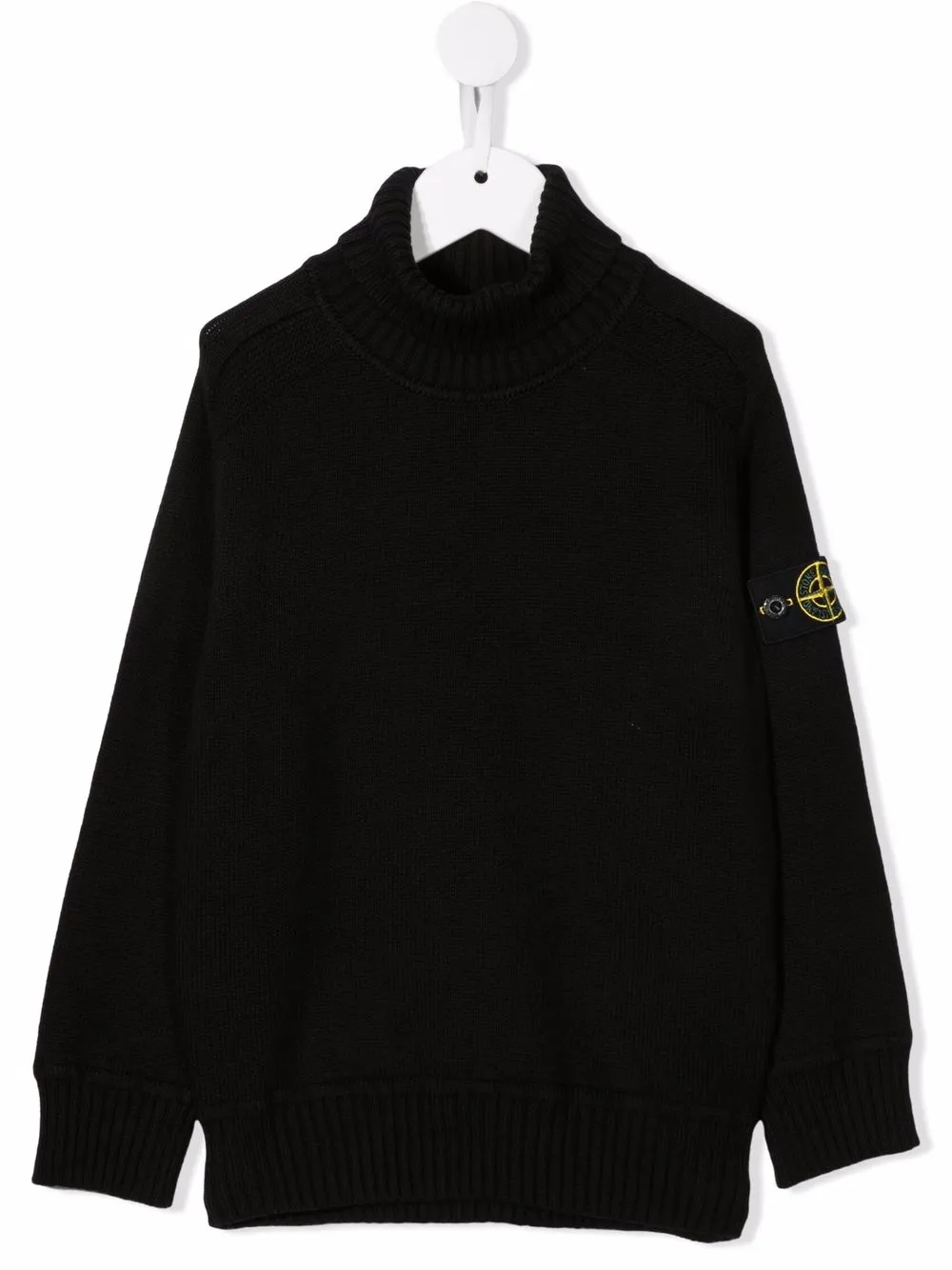 

Джемпер с высоким воротником и логотипом Stone Island Junior, черный