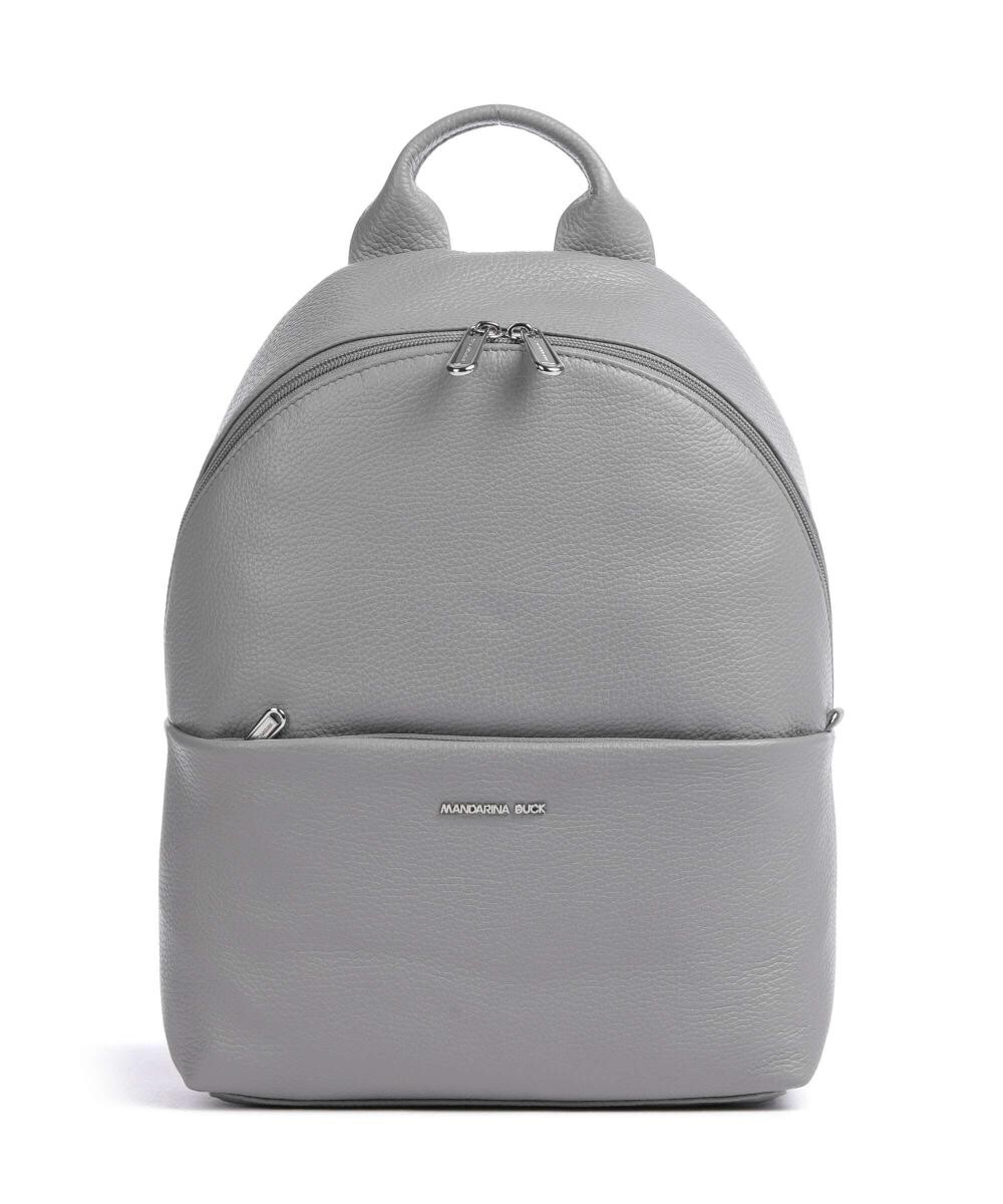

Мягкий кожаный рюкзак из зернистой телячьей кожи Mandarina Duck, серый