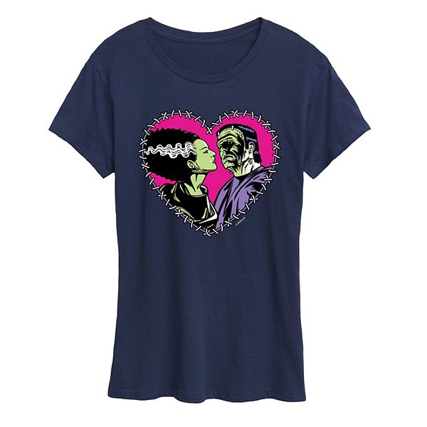 

Футболка с принтом в виде сердца с Франкенштейном и невестой Universal Monsters Licensed Character
