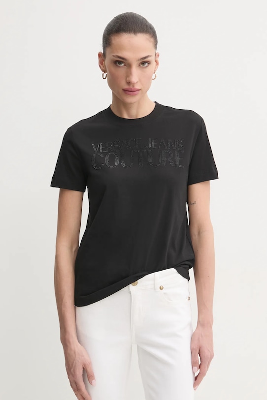 

Хлопковая футболка Versace Jeans Couture, черный
