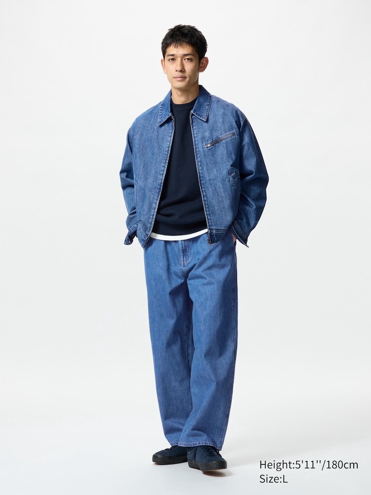 

Широкие джинсы Uniqlo, цвет 65 синий