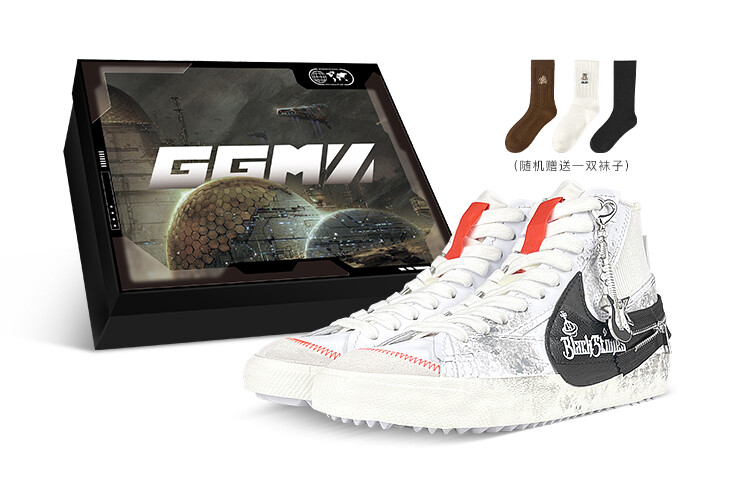 

Кроссовки Nike Blazer Skateboard Shoes Unisex Mid-Top Black White Gray