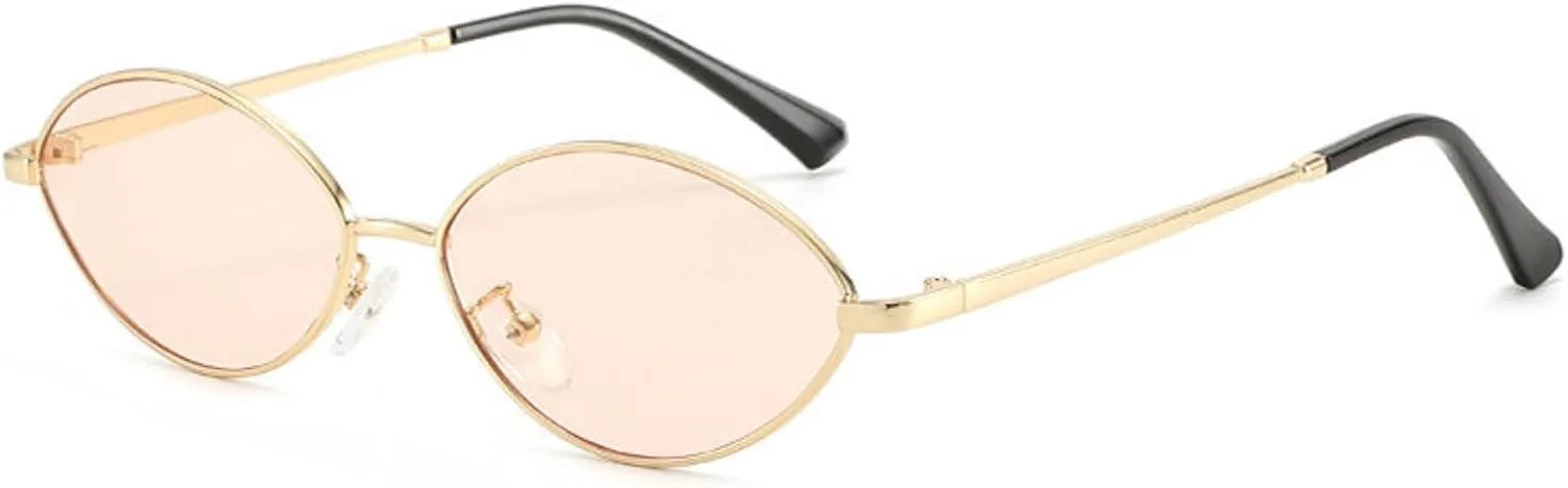 

Солнцезащитные очки Willochra овальной и шестиугольной формы для женщин, ретро-винтаж, золотистые металлические линзы, «кошачий глаз», защита от УФ-излучения, C3