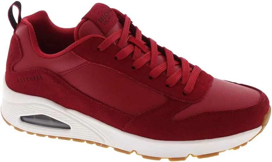 Женские кроссовки Skechers Uno Stand On Air, Red Leather Pu Mesh Trim Red — фото 2