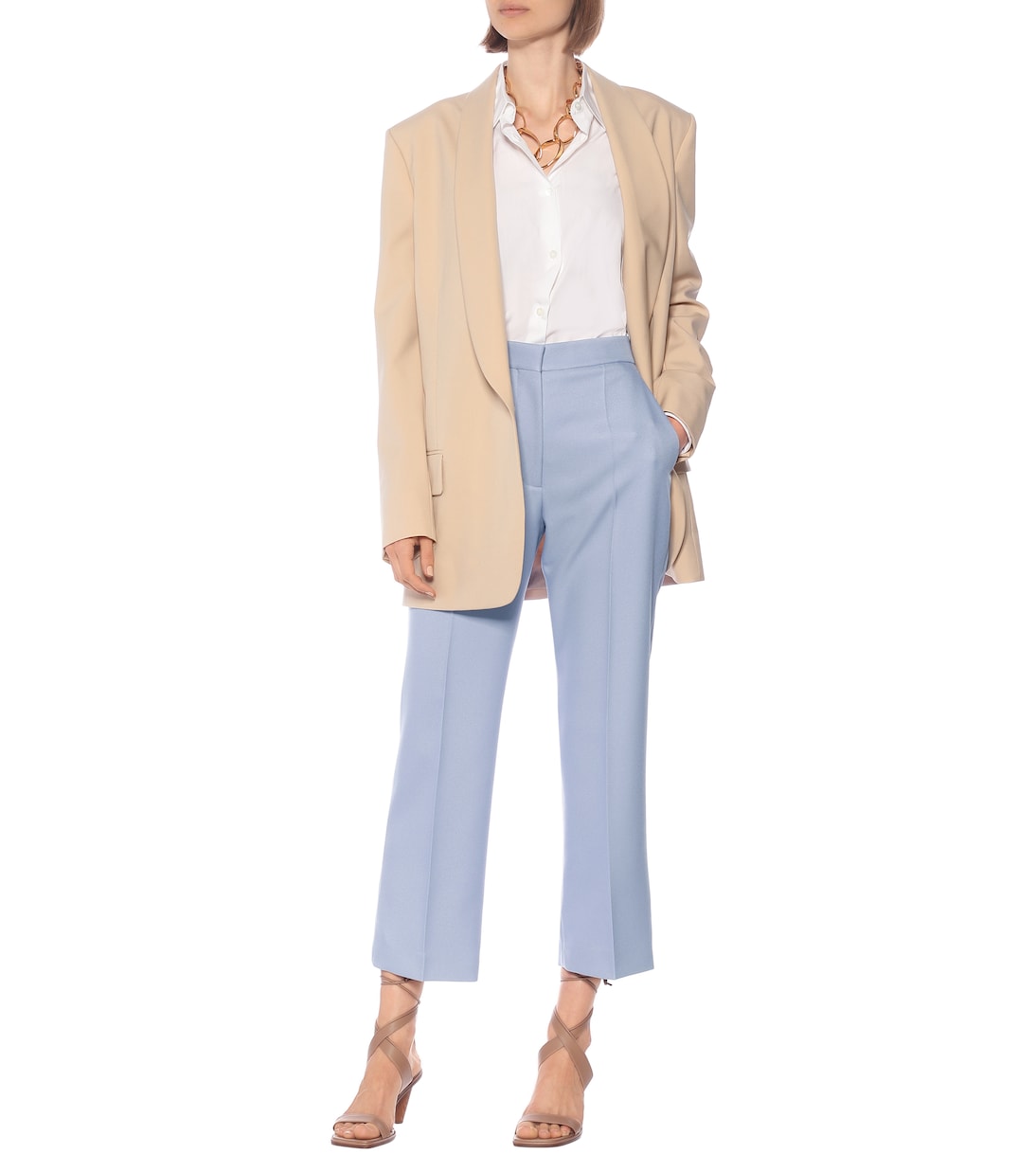 Брюки прямого кроя с высокой талией Stella McCartney, Powder Blue — фото 2