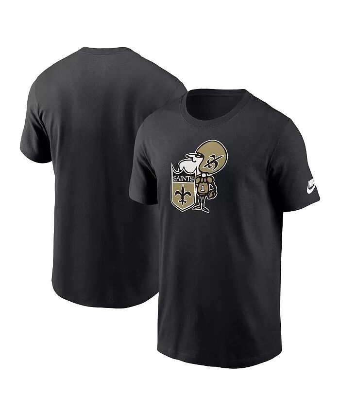 

Мужская черная футболка с логотипом New Orleans Saints Rewind Essential Nike, черный