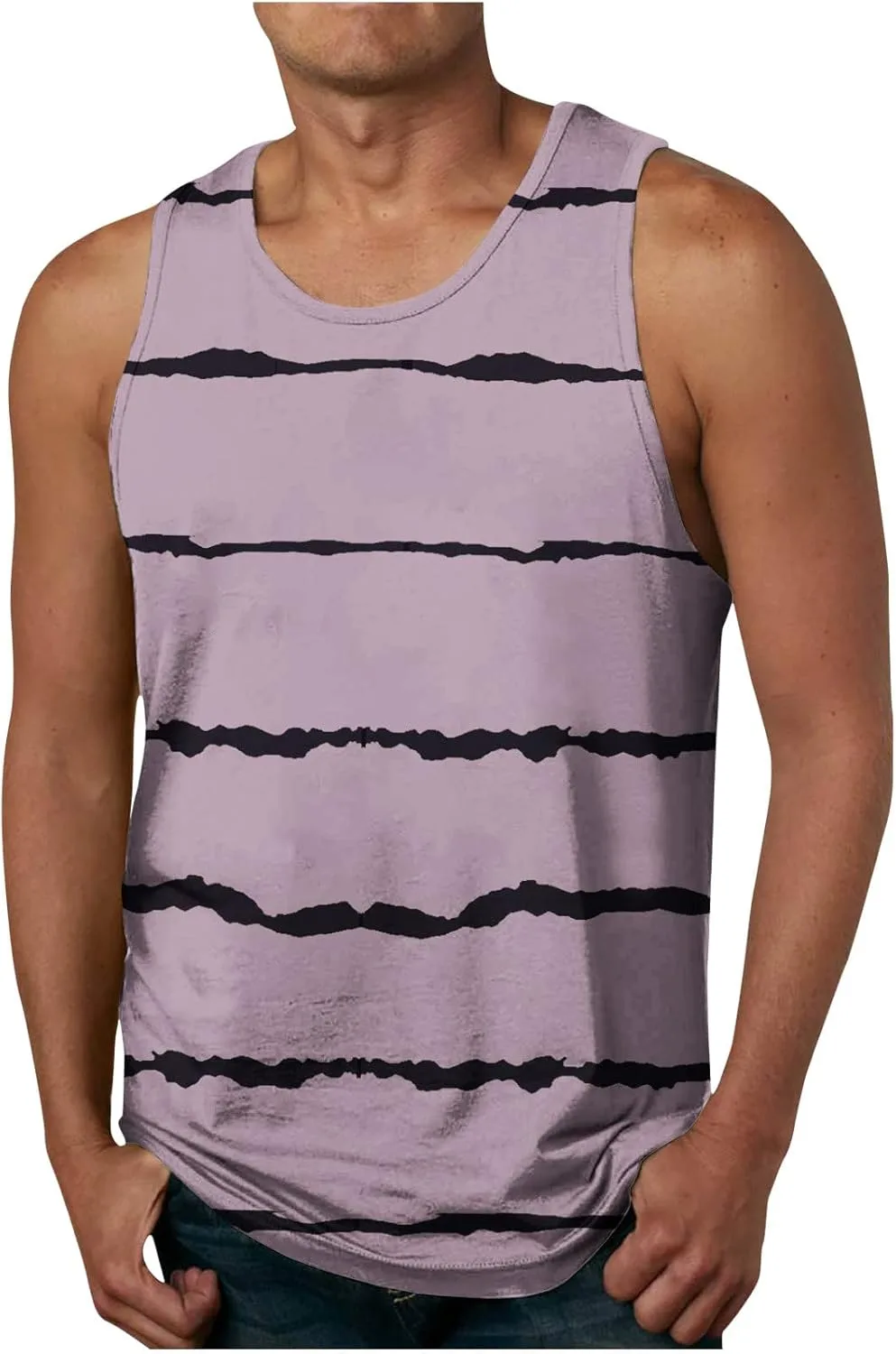 

Мужские майки Muscle Tank Tops из хлопка для тренировок, летние, в полоску, свободного кроя
