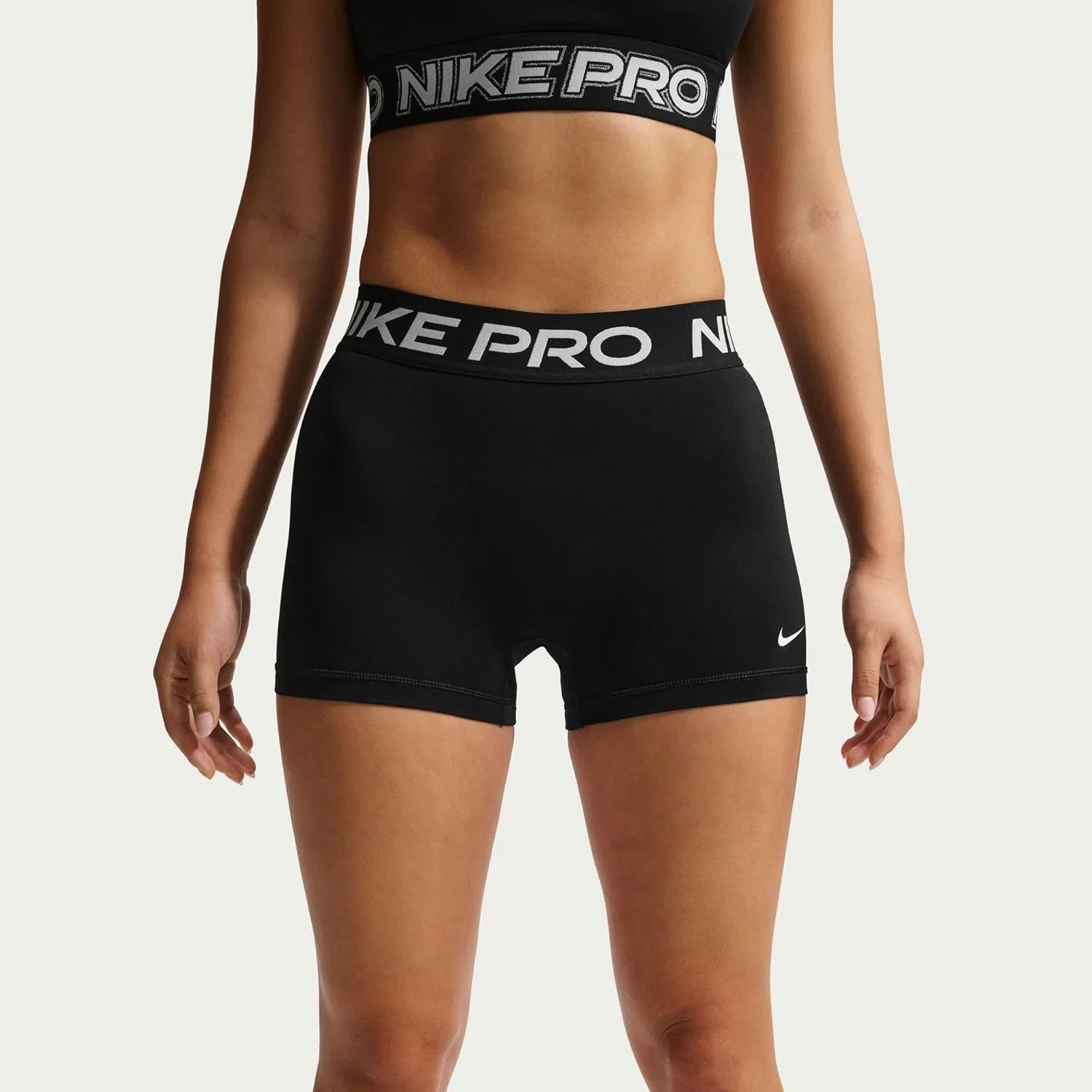 Шорты Nike Pro 3 дюйма, Black/White — фото 3