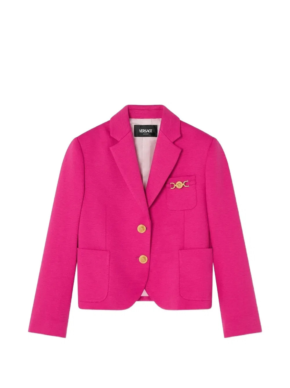 Пиджак с декоративными пуговицами Versace Kids, розовый
