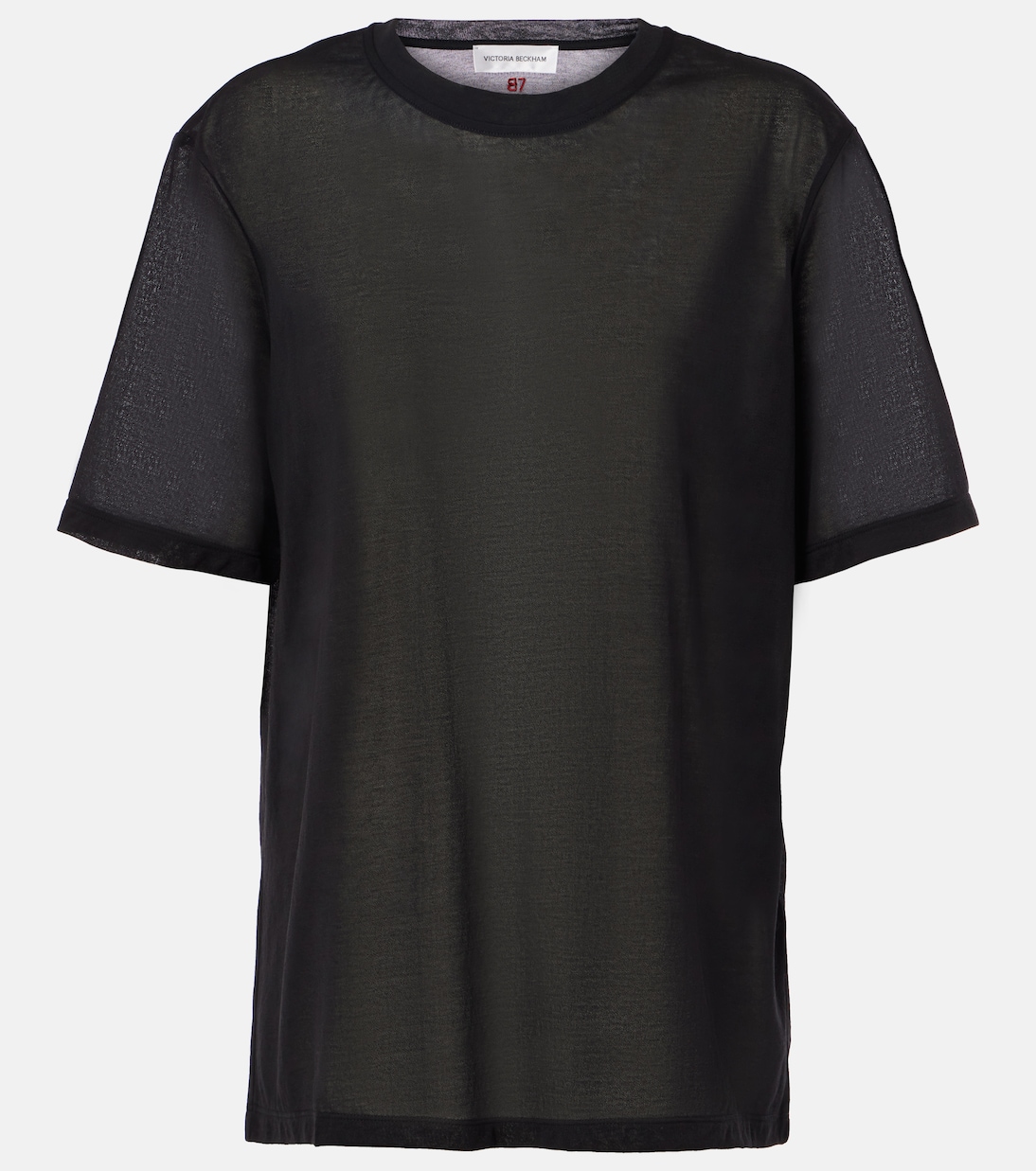 

Футболка из крепа из смесового хлопка Victoria Beckham, черный