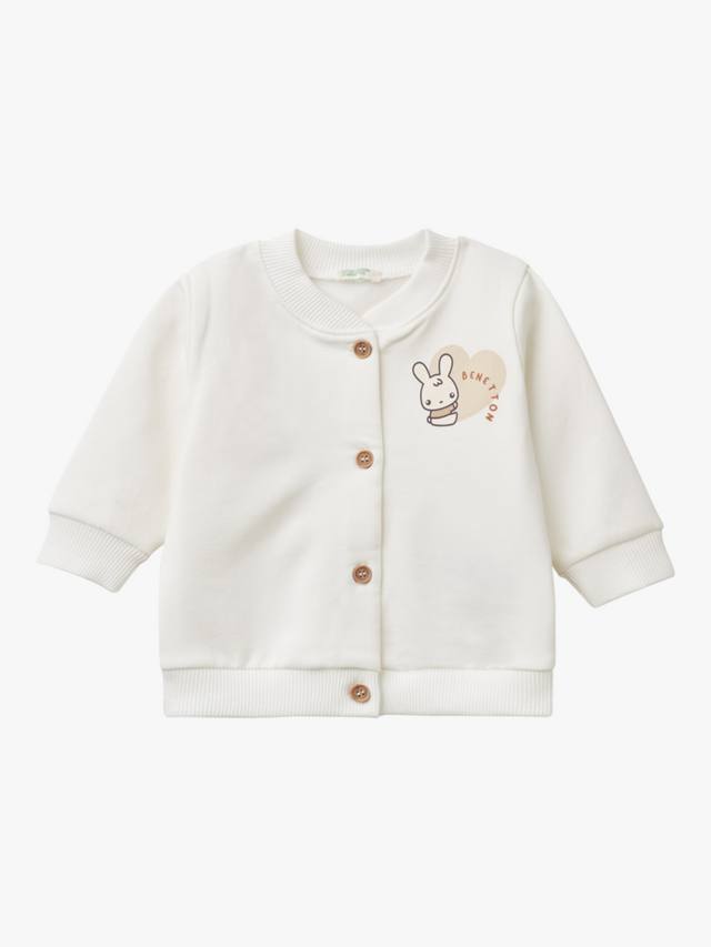 

Кардиган с принтом кролика для малышей Benetton, белый