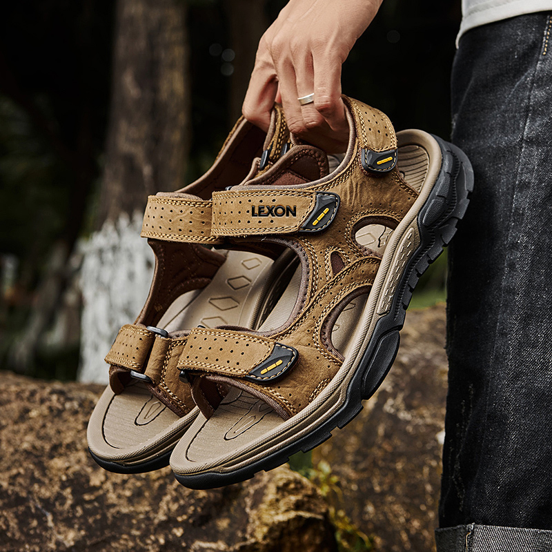 LEXON Пляжные сандалии мужские коричневые хаки, цвет Khaki — фото 4