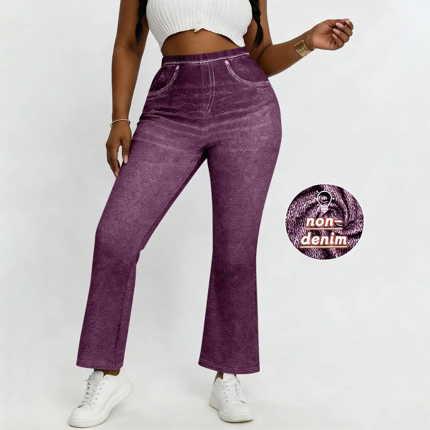 Джинсы женские клеш, Wine — фото 3