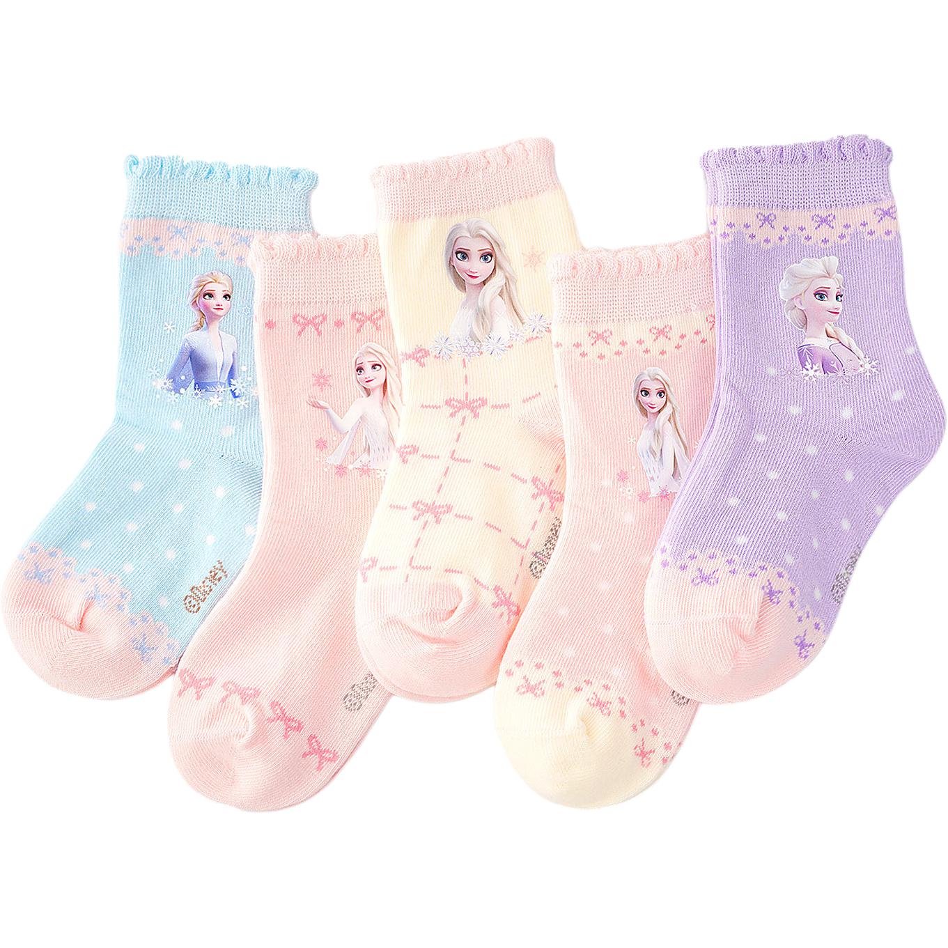 Зимние носки для девочек Frozen Fall, 5 пар, детские Disney, 3336 Styles, Elsa Mixed Color 5 Pack — фото 2